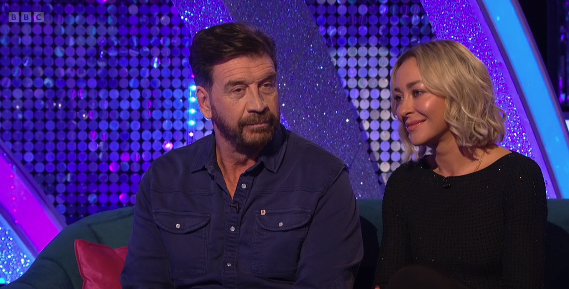 Nick Knowles speaking on Strictly show It Takes Two with Luba