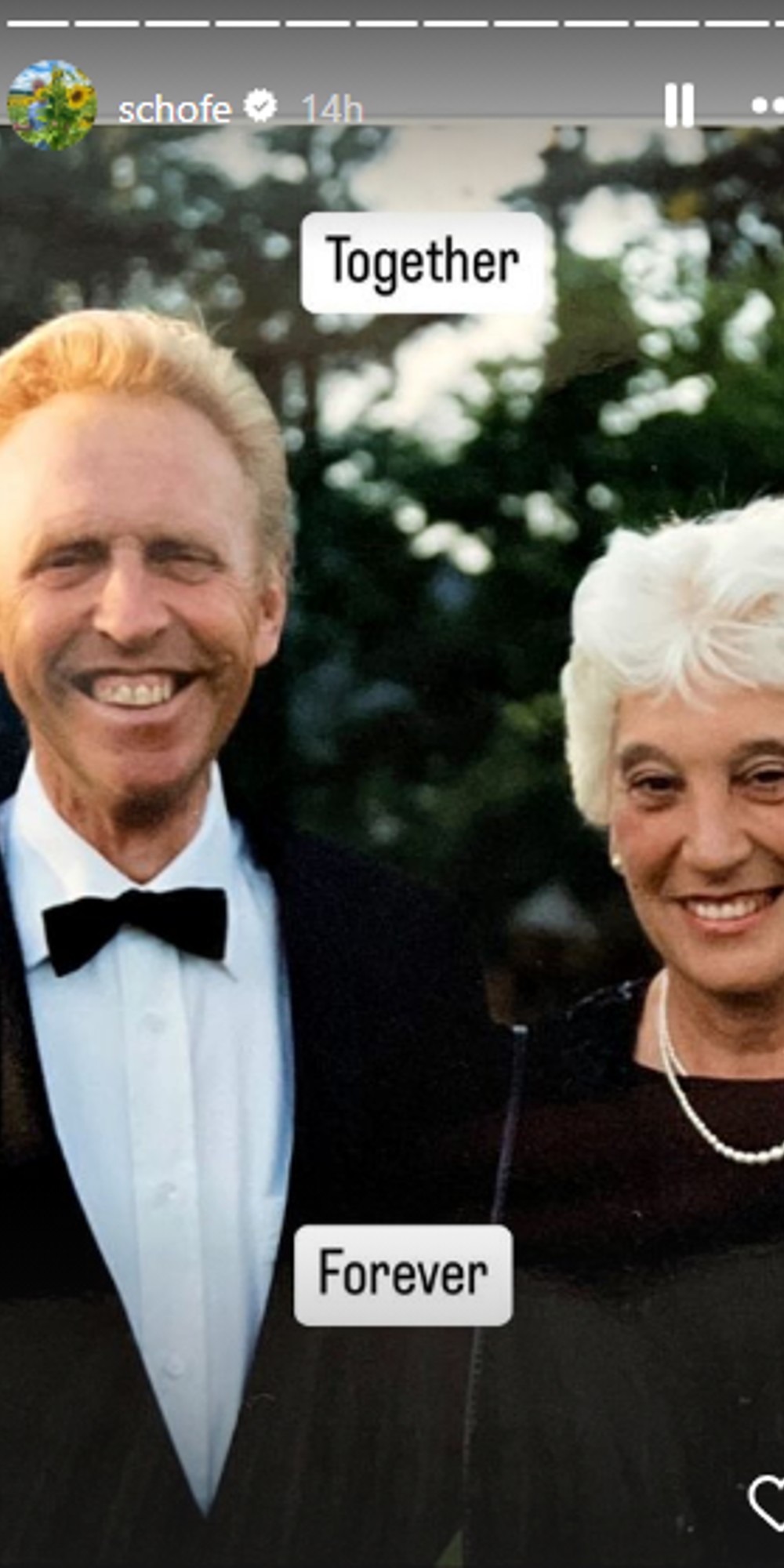 Phillip Schofield's mum and dad smiling in photo on his Instagram Stories