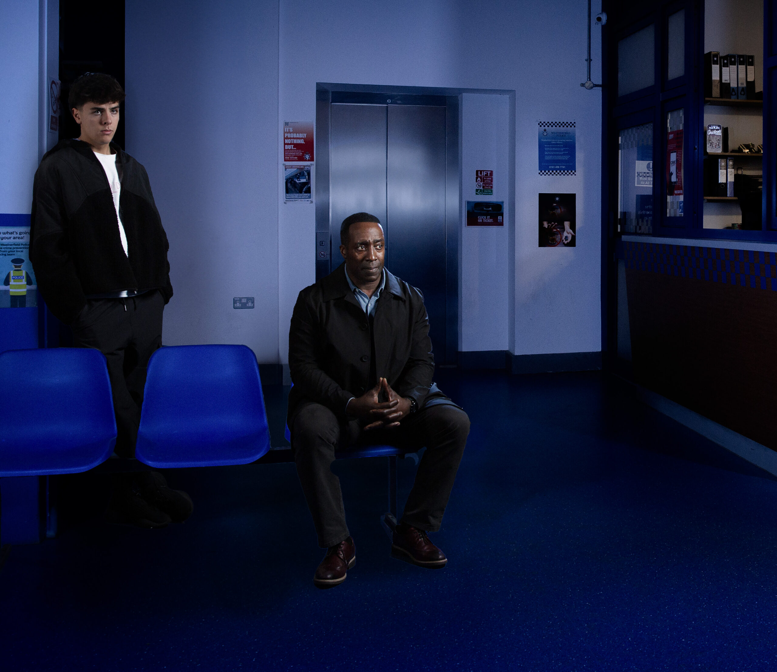 Coronation Street's Mason and Ronnie are at the police station in a promo image