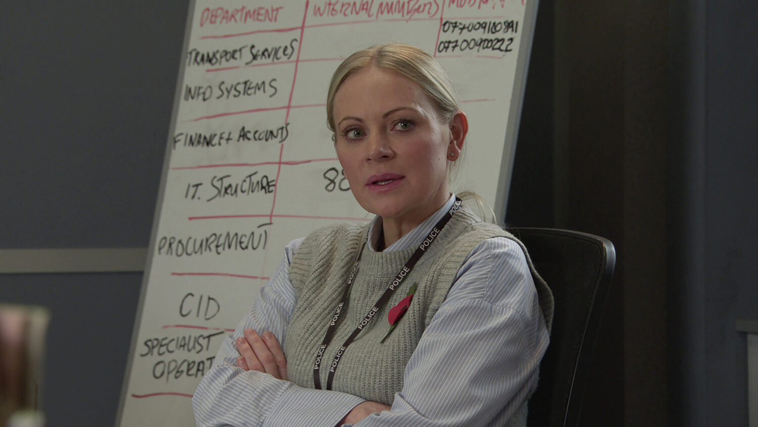 Coronation Street: Lisa serious with arms folded