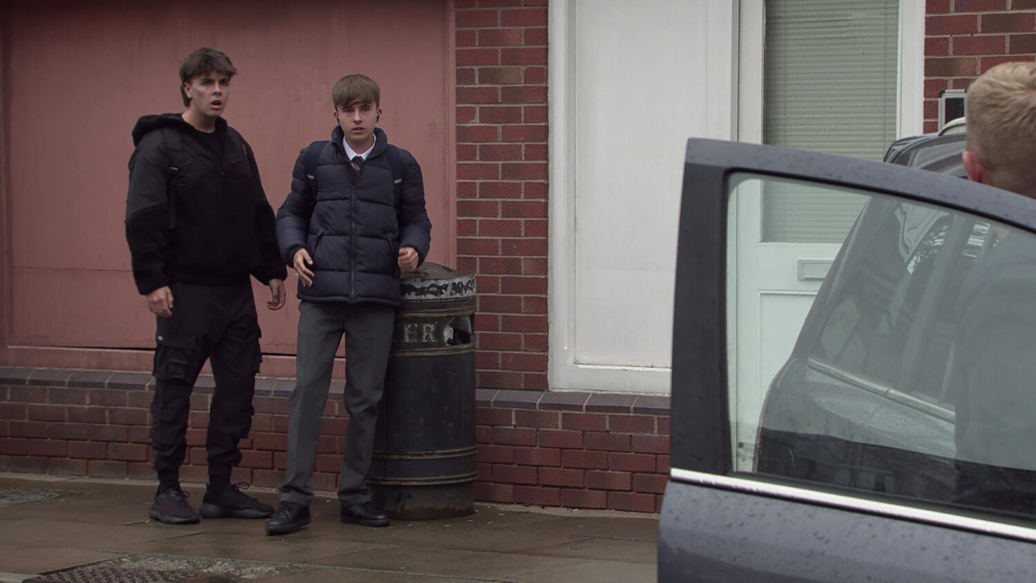 Mason and Liam look shocked in Coronation Street