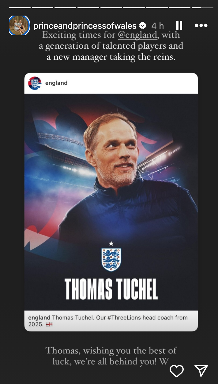 Thomas Tuchel and a message from Prince William