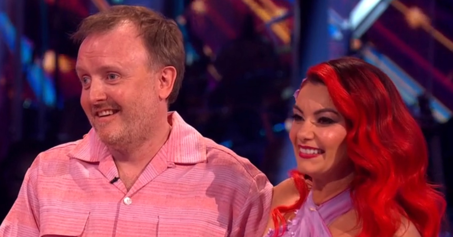 Chris McCausland and Dianne Buswell smiling on Strictly