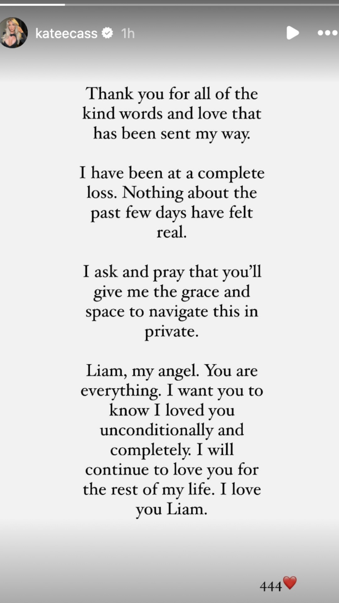 Kate Cassidy statement on Liam Payne's death