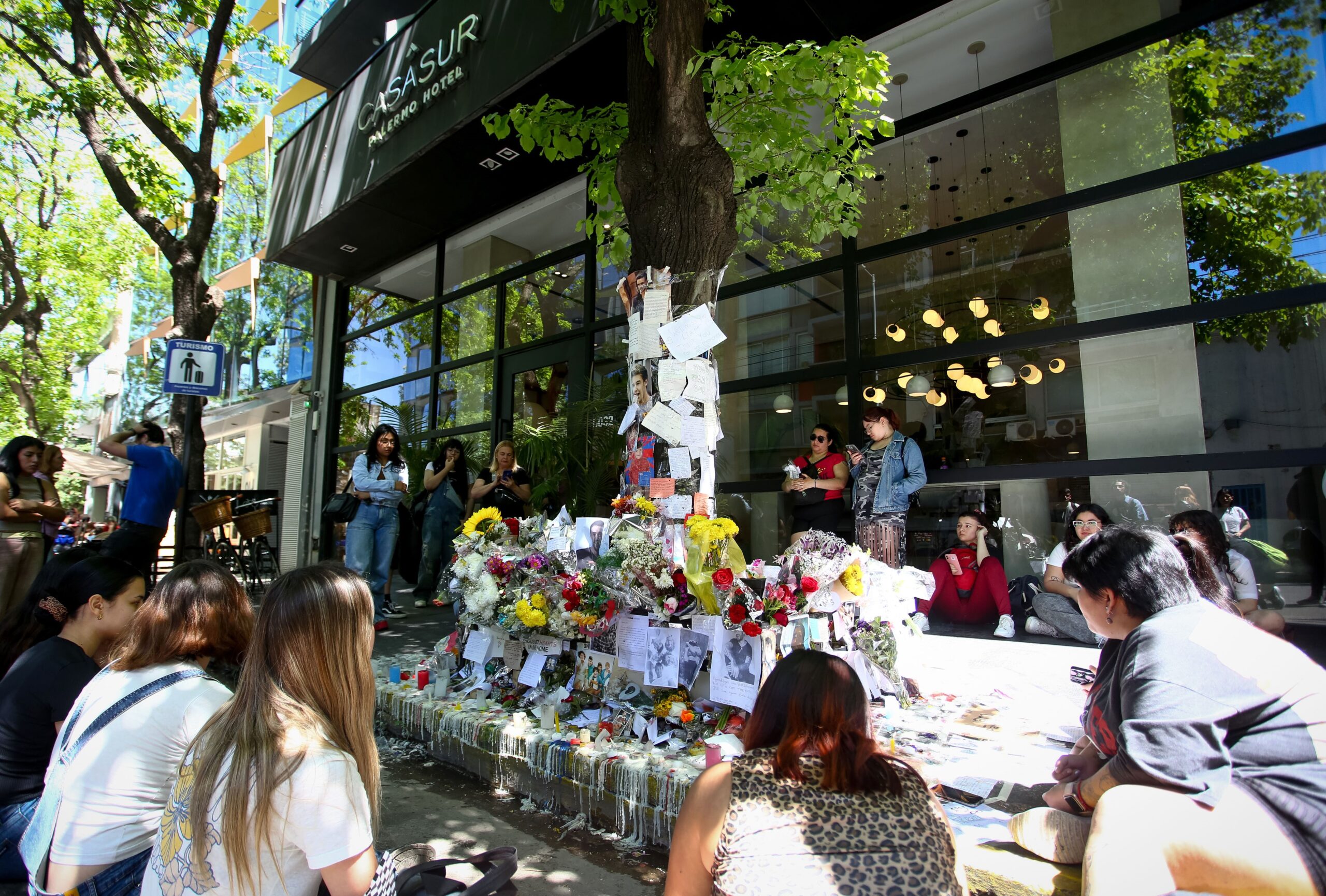 Tributes for Liam Payne outside CasaSur hotel in Argentina
