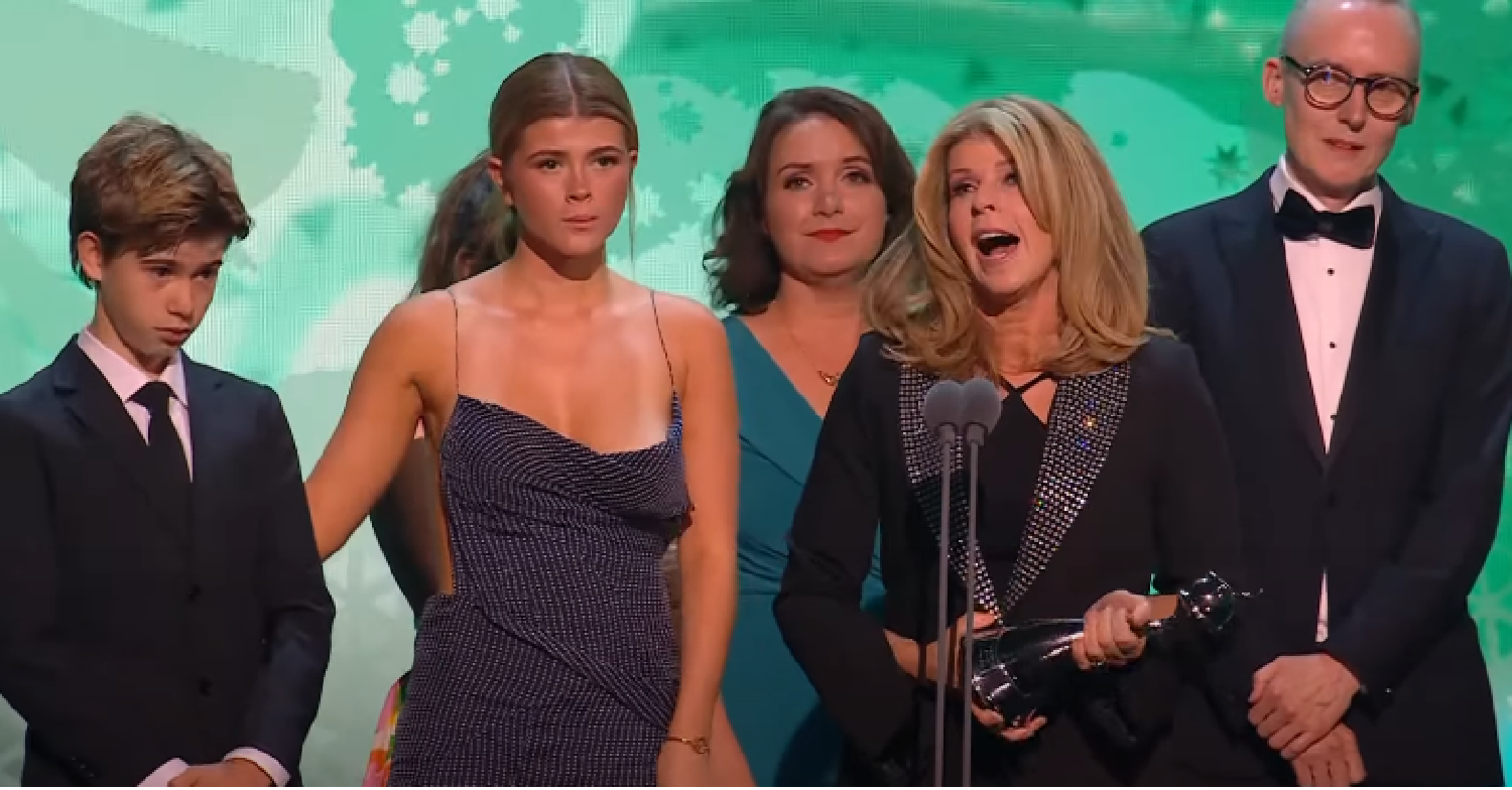 Kate Garraway with her children Darcey and Bill at NTAs