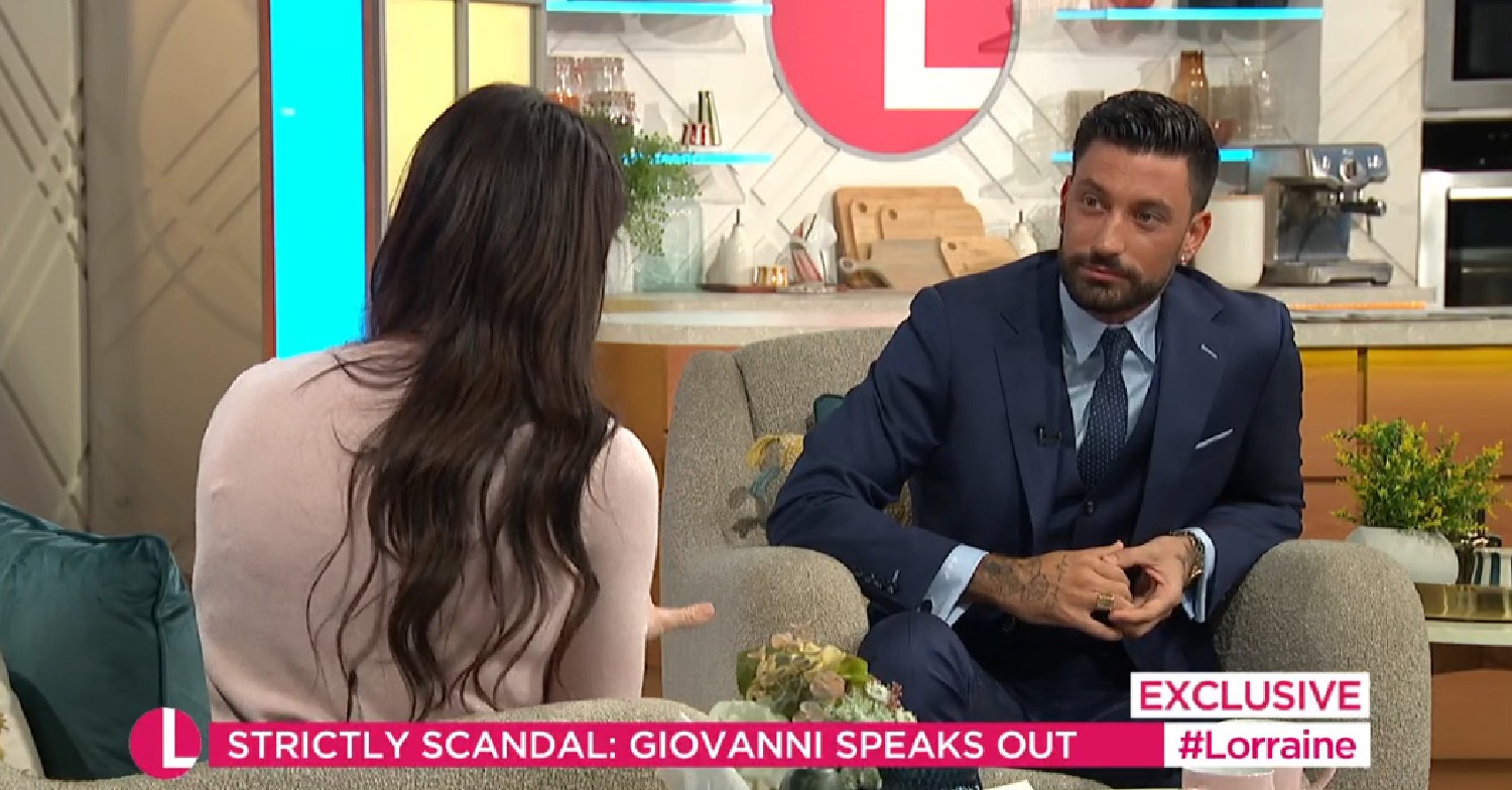 Christine Lampard talking with Giovanni Pernice on Lorraine today