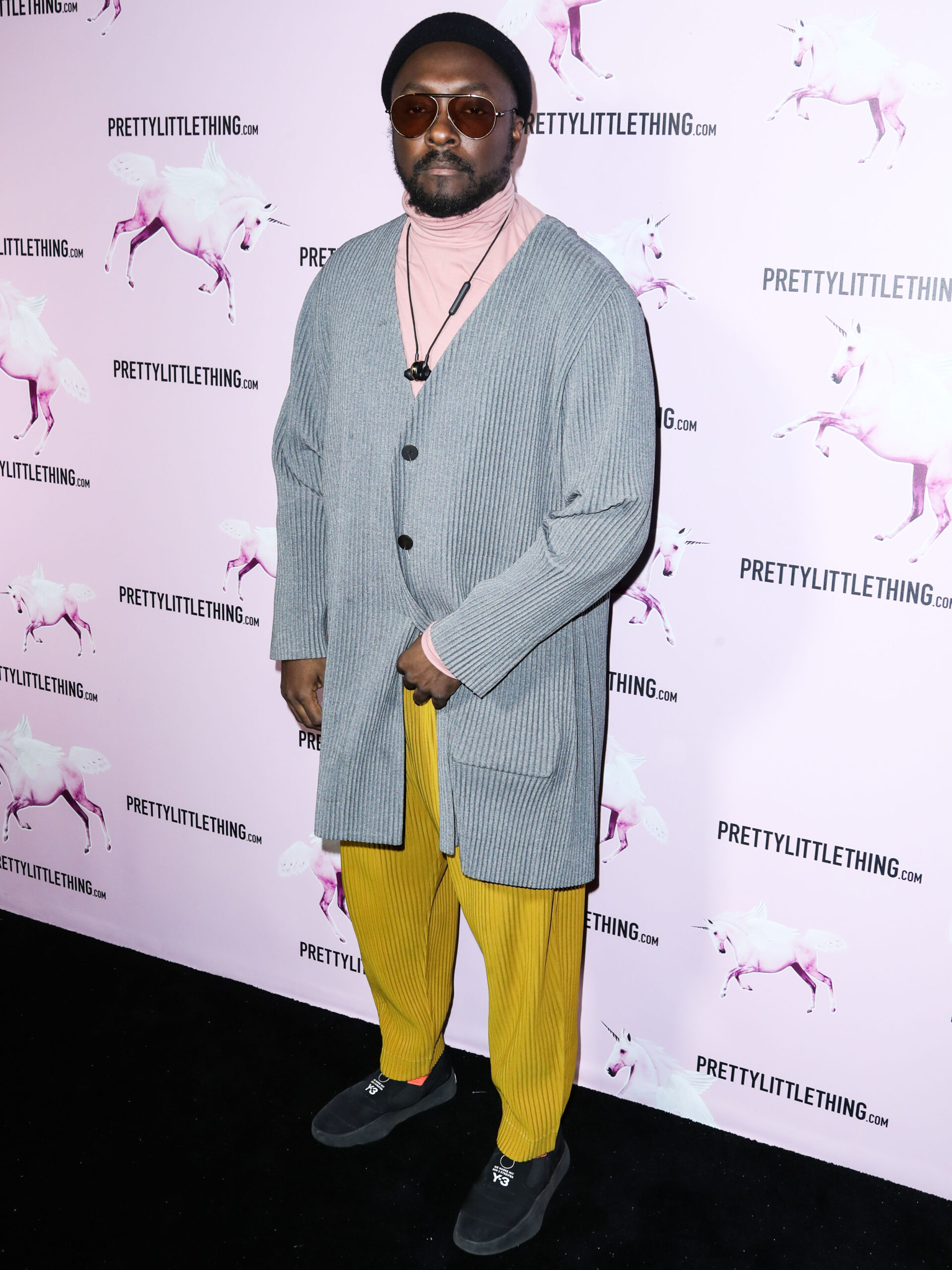 Will.i.am on a red carpet posing