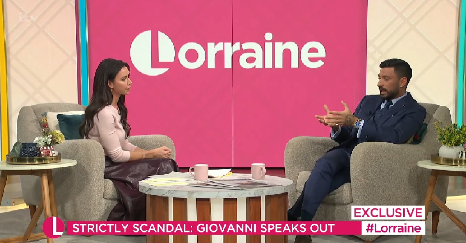 Christine Lampard interviewing Giovanni Pernice on Lorraine today