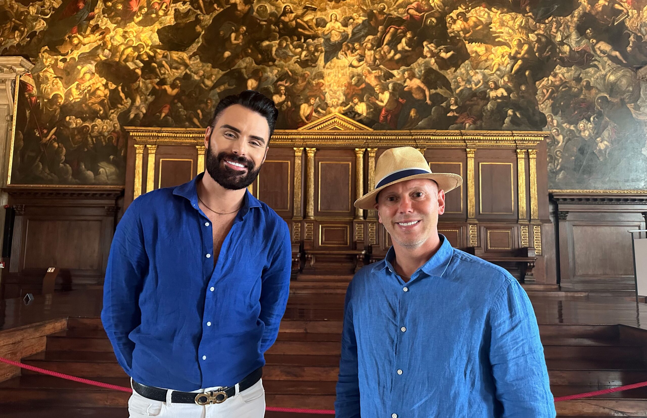 Rylan Clark and Rob Rinder on Rob and Rylan's Grand Tour