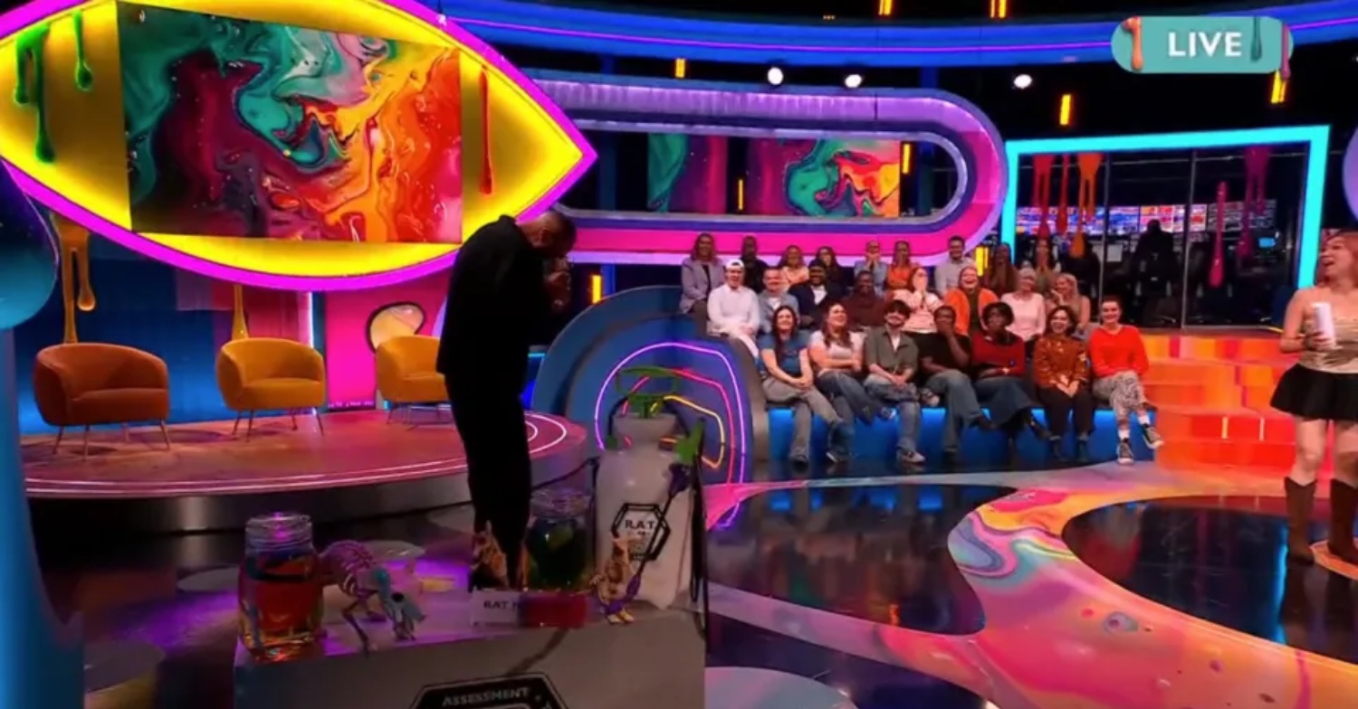 The camera captured him vomiting into a bucket. (Credit: Channel 4)