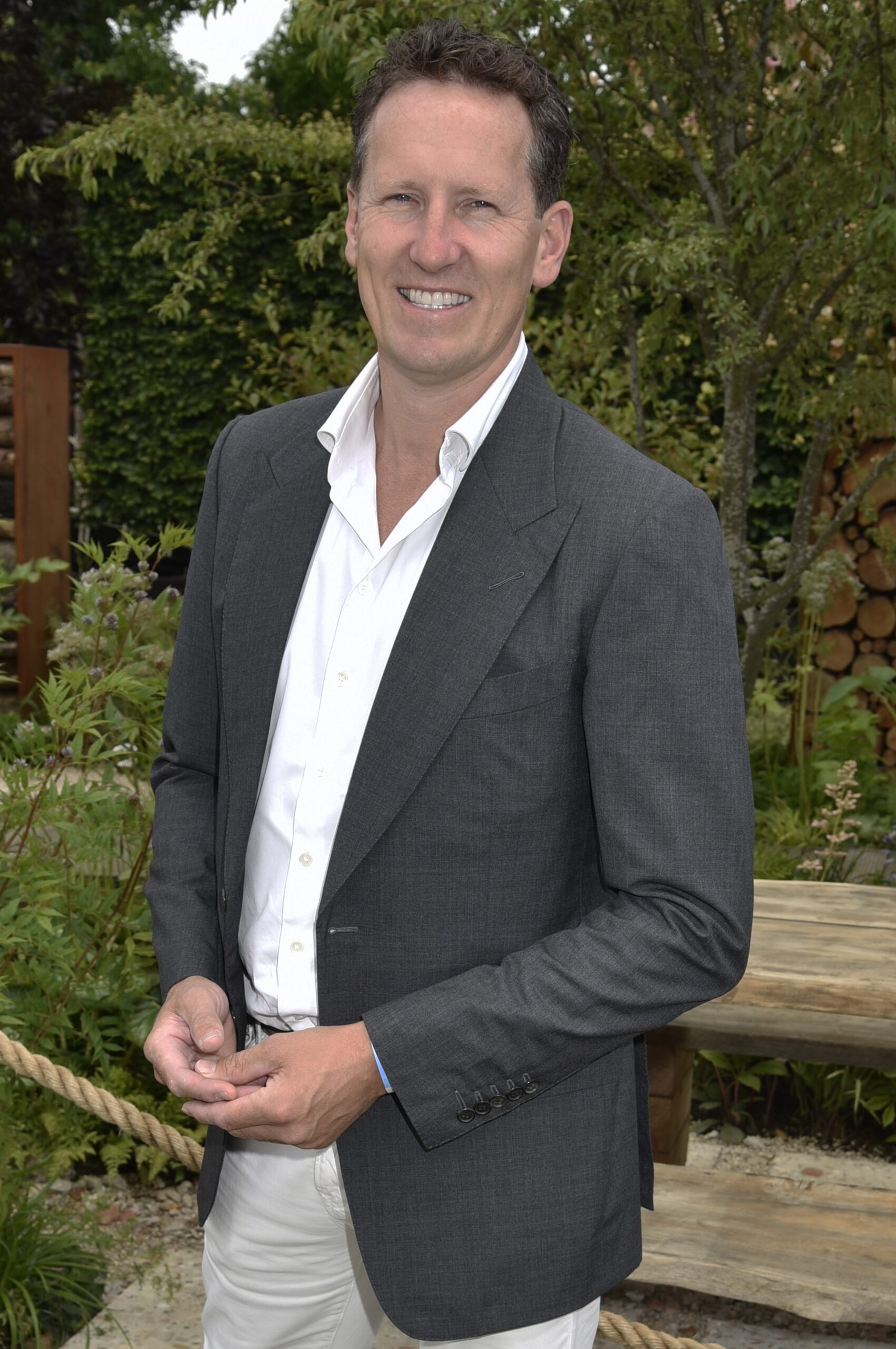 Brendan Cole smiling at the Chelsea Flower Show