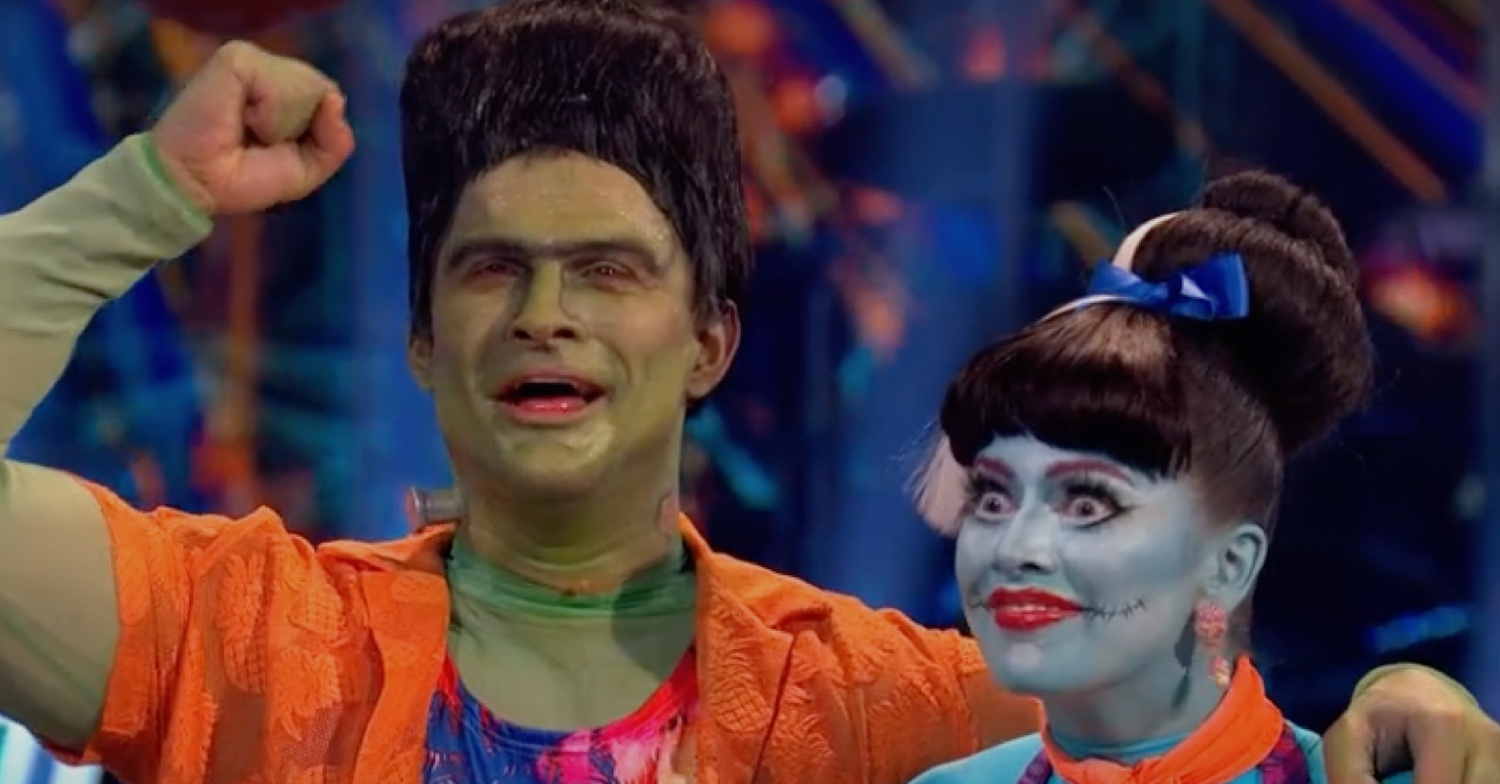 Aljaz and Tasha dressed as Frankenstein and his bride on Strictly