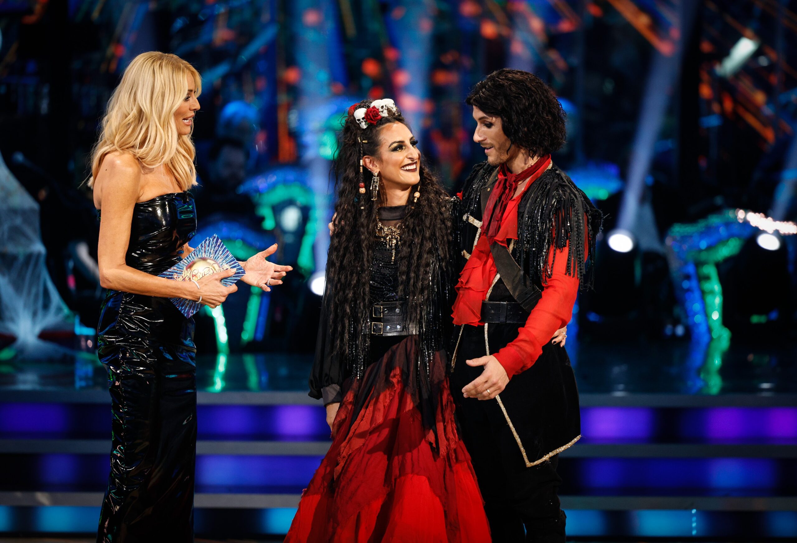 Tess Daly talking to Dr Punam Krishan and Gorka Marquez on Strictly