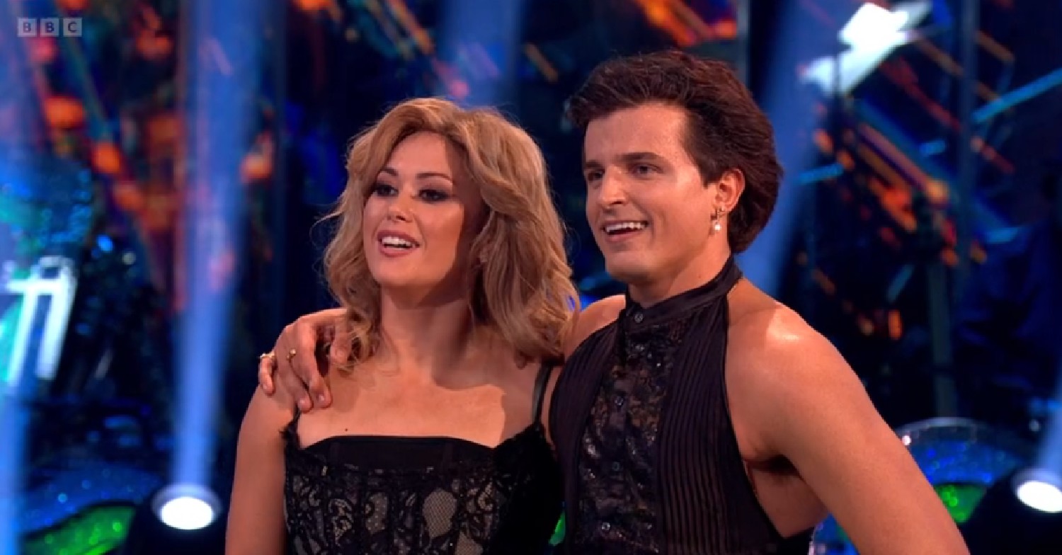 Sam Quek and Nikita Kuzmin receiving feedback on Strictly