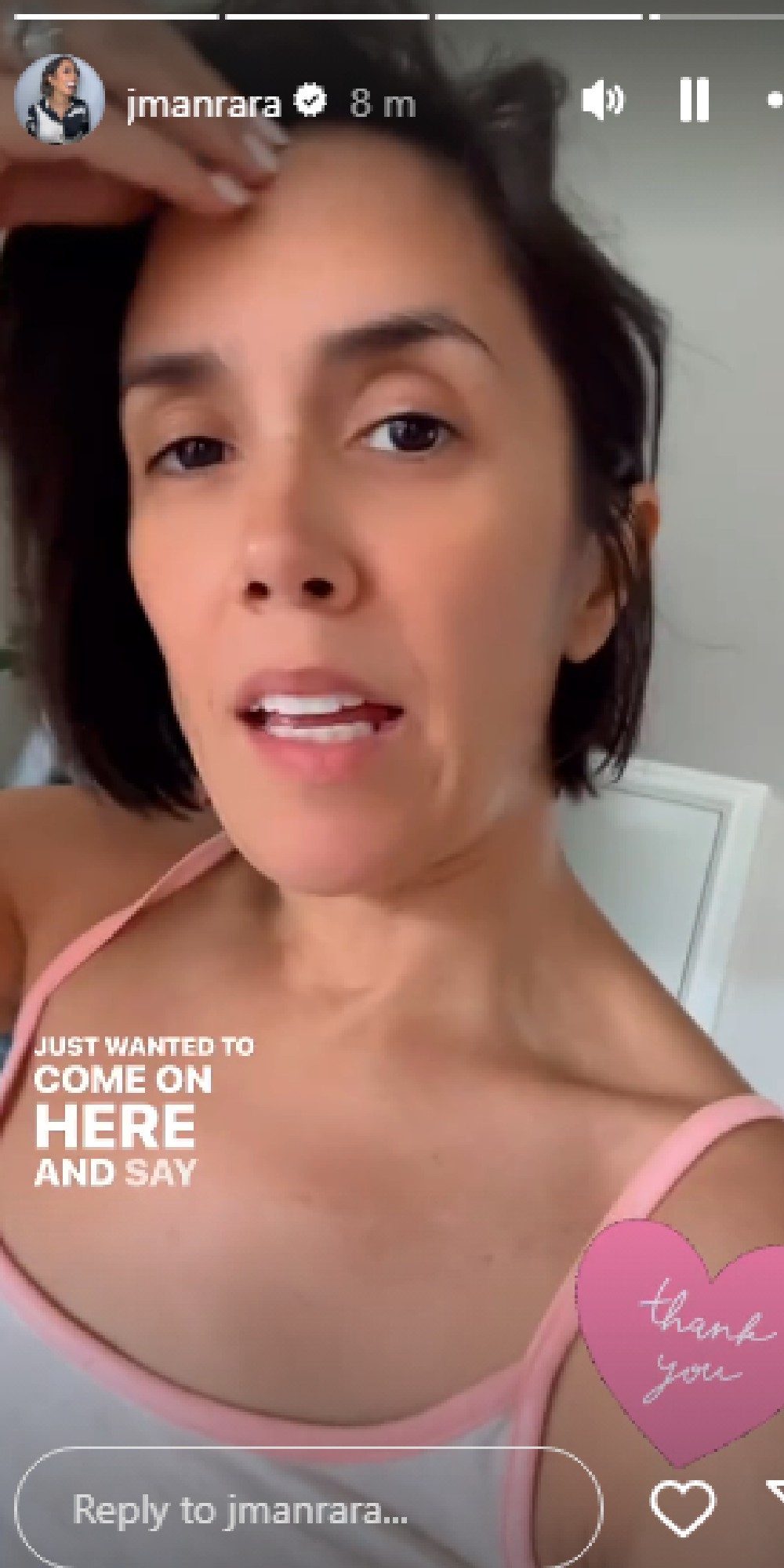 Janette Manrara talking about hospital dash with daughter on Instagram Stories