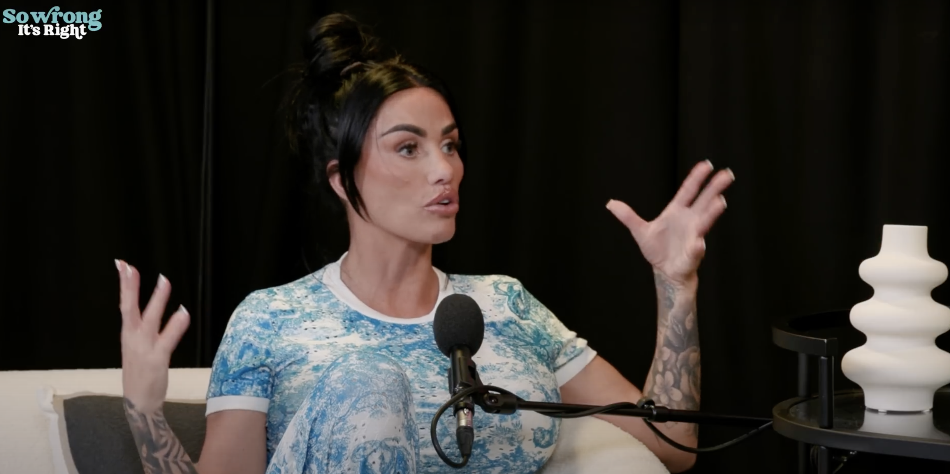 Katie Price speaking on podcast