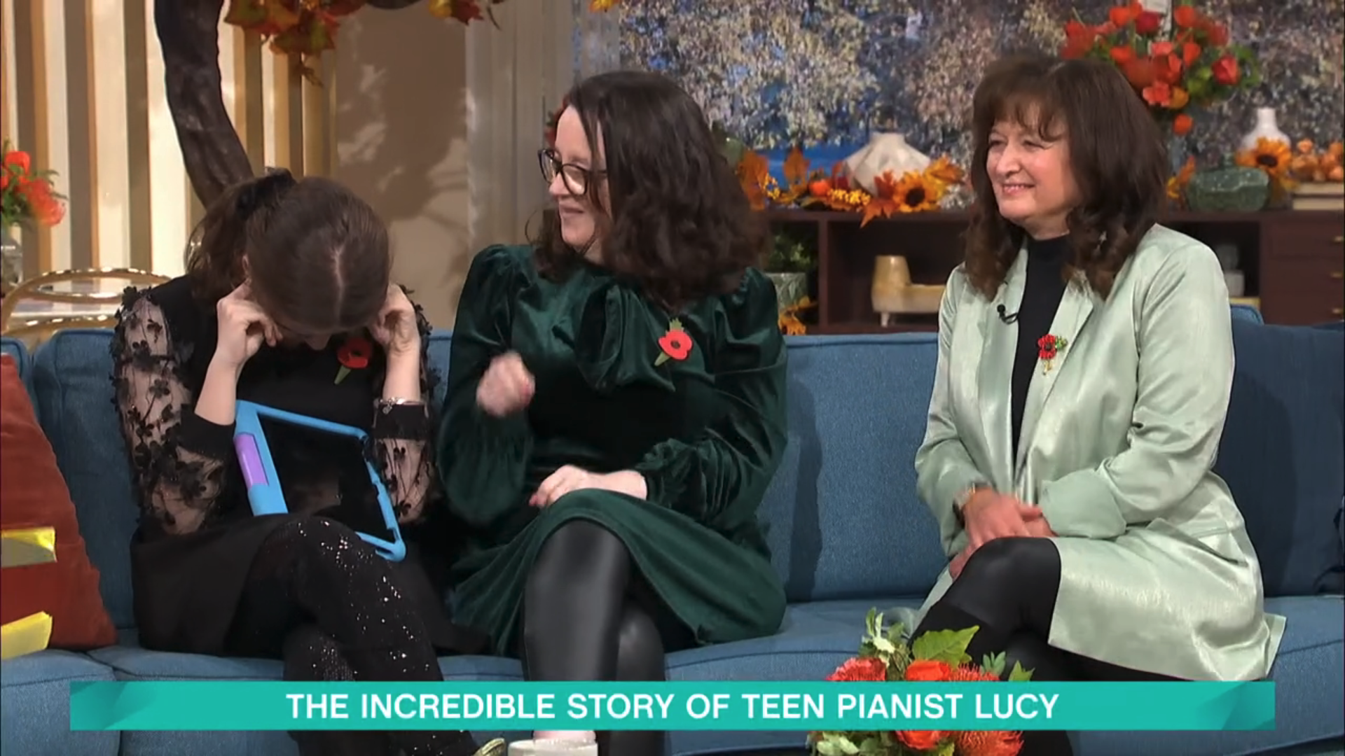 Lucy from The Piano sitting with her mum on This Morning