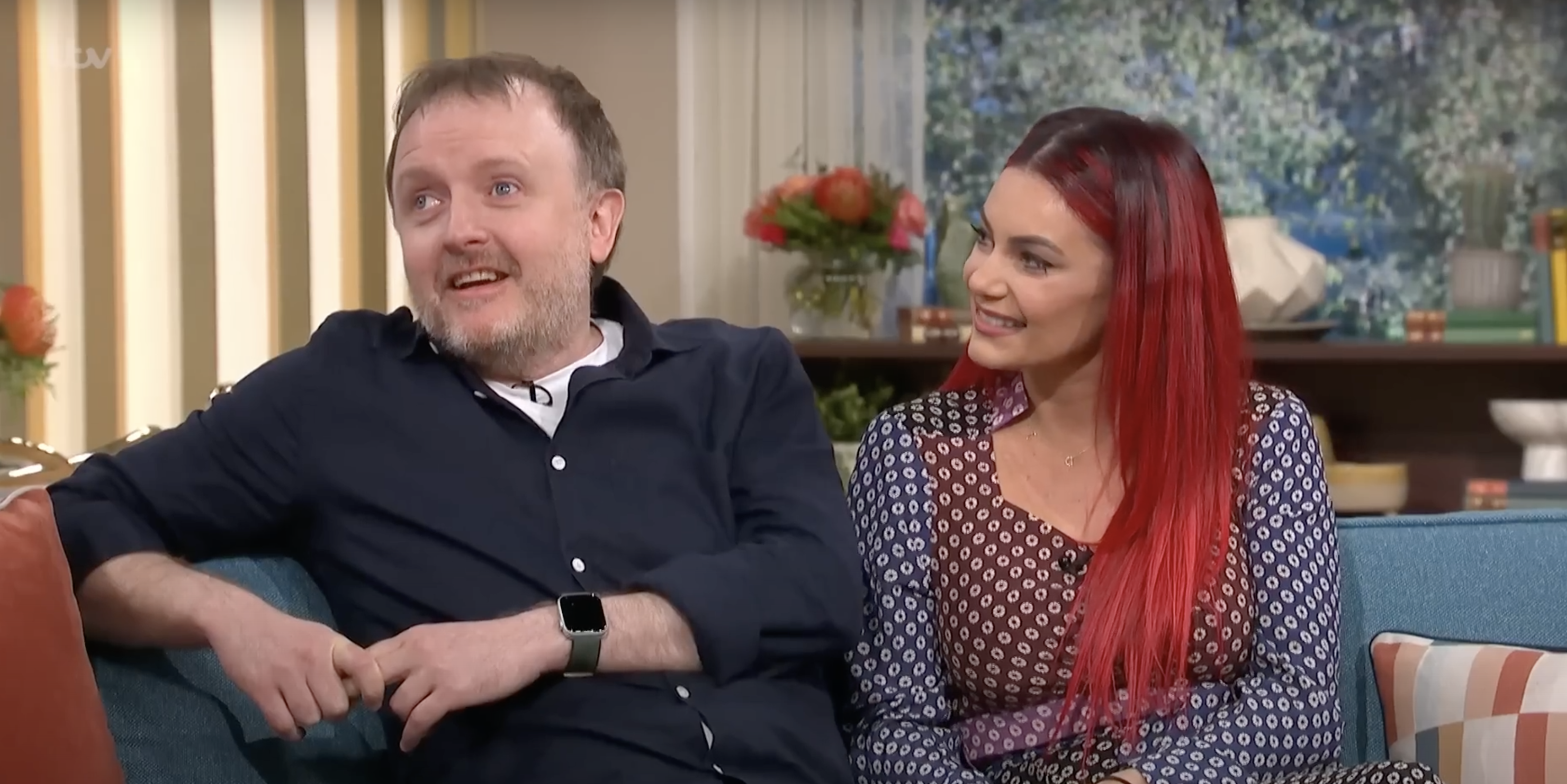 Strictly contestant Chris McCausland smiling on This Morning with Dianne Buswell