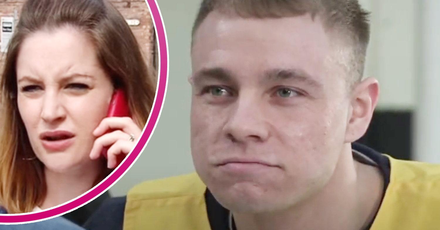 Coronation Street's Clayton, and in a bubble is Kylie Platt