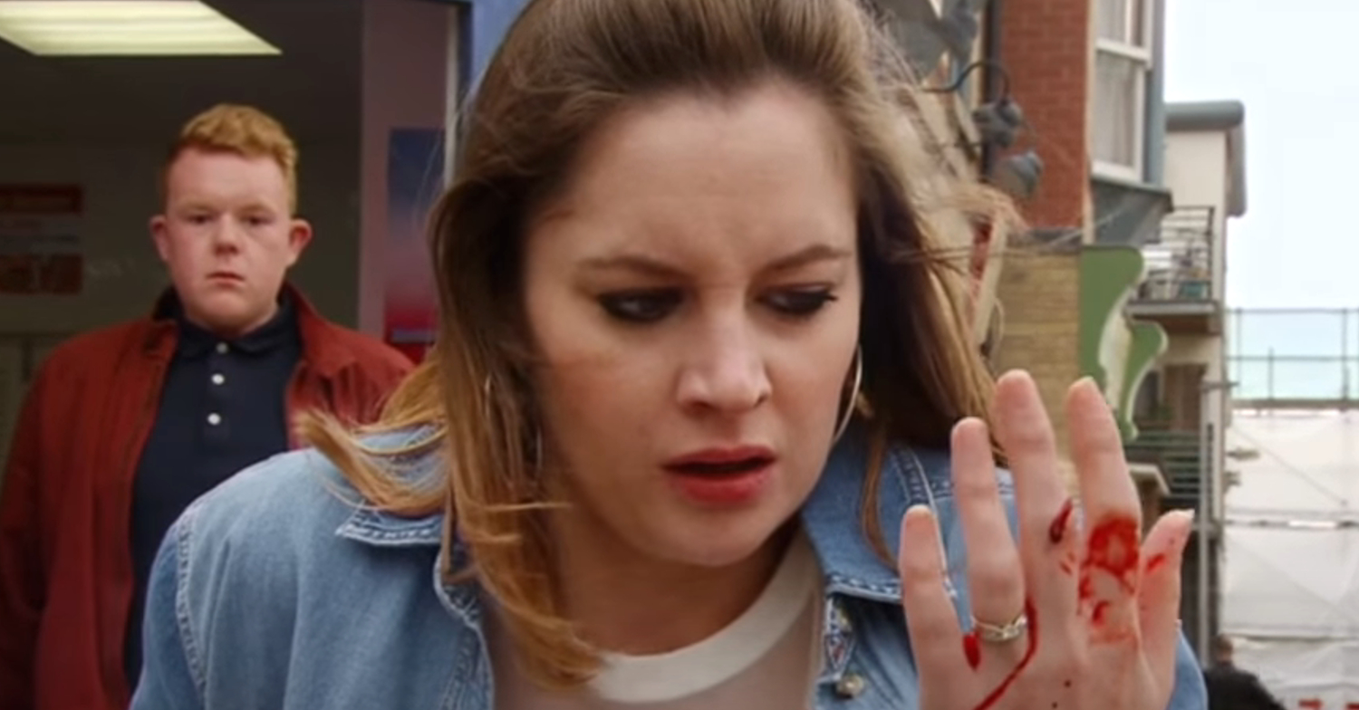 Coronation Street's Kylie is staring at blood on her hands