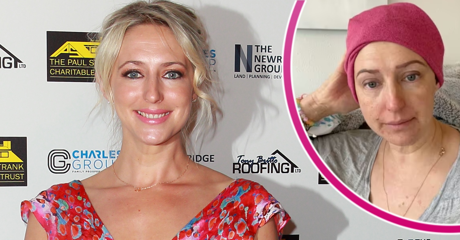 Ali Bastian smiling to camera and wearing a headscarf inset