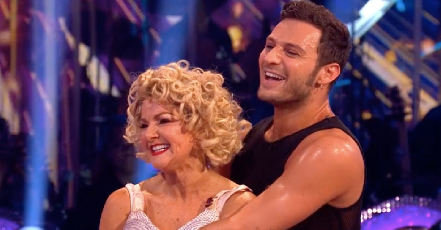 Sarah and Vito on Strictly smiling