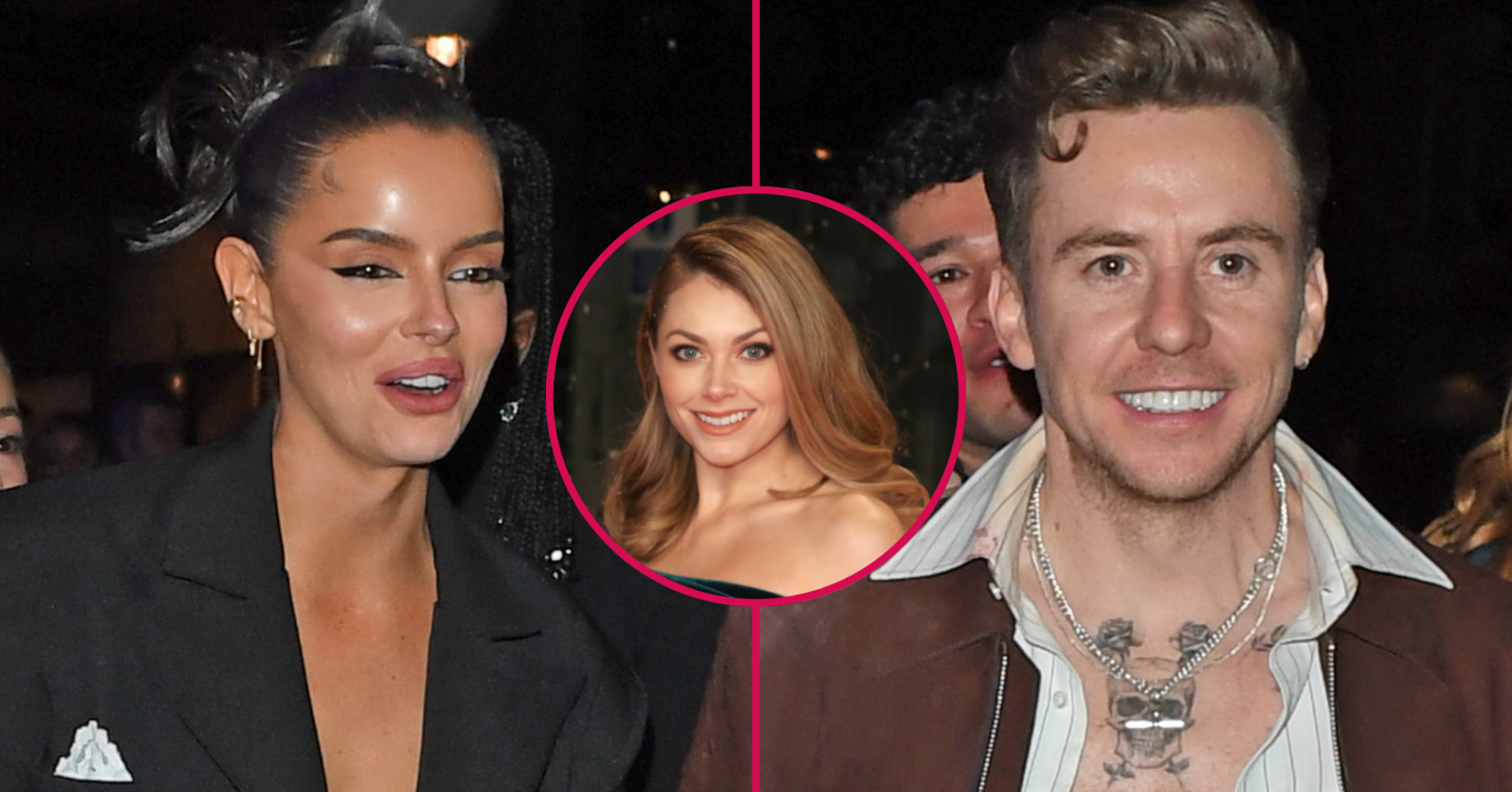 Maura Higgins and Danny Jones and his wife inset