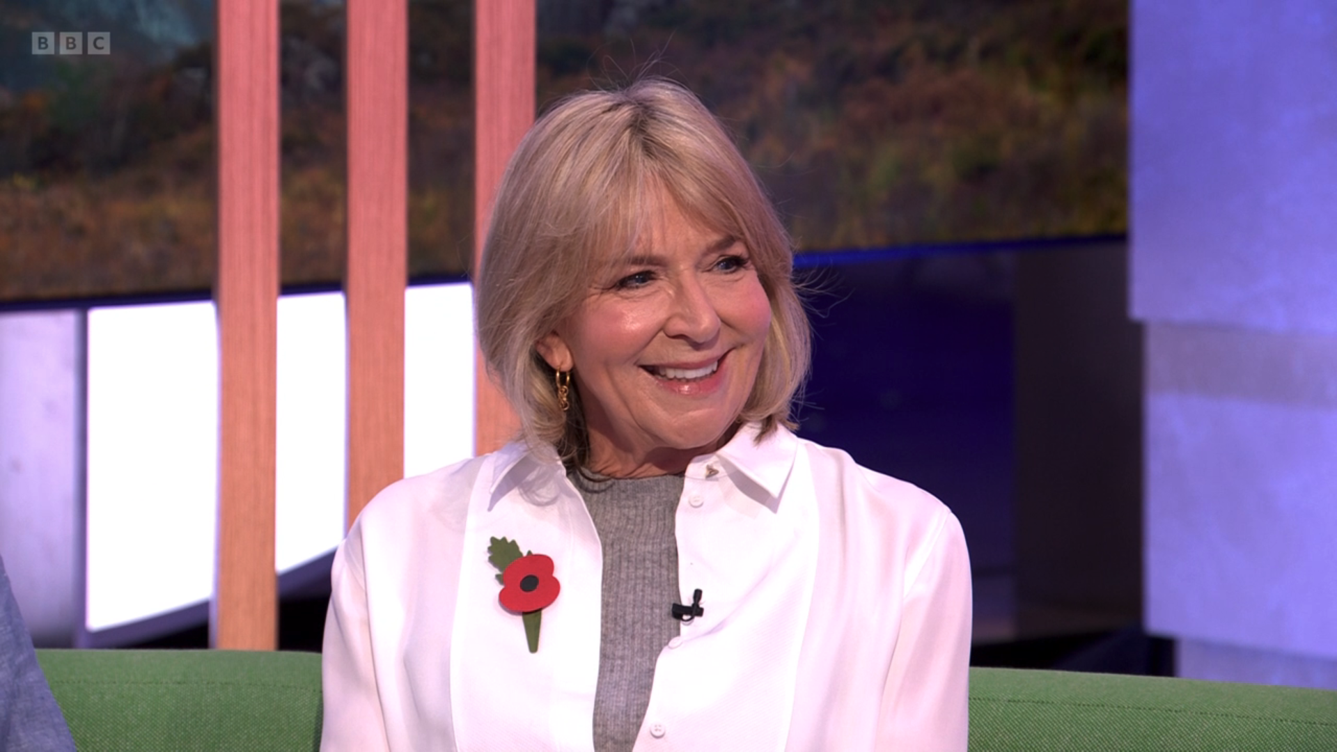 Fern Britton smiling on The One show
