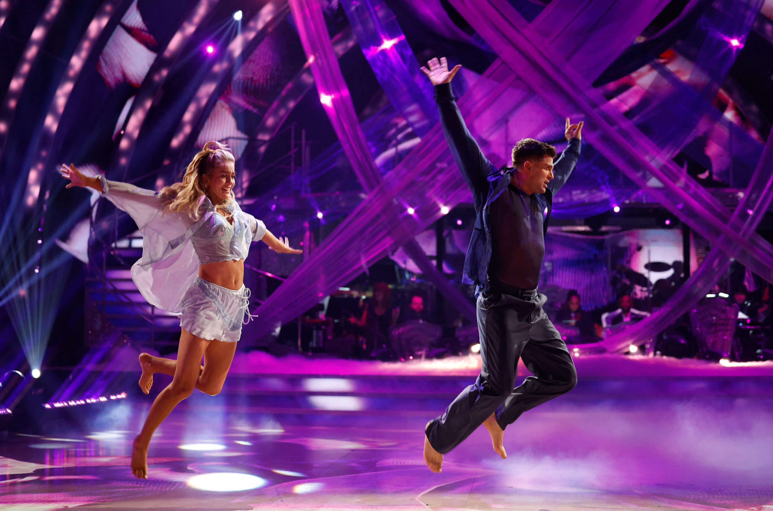 Aljaz Skorjanec dancing with Tasha Ghouri on Strictly