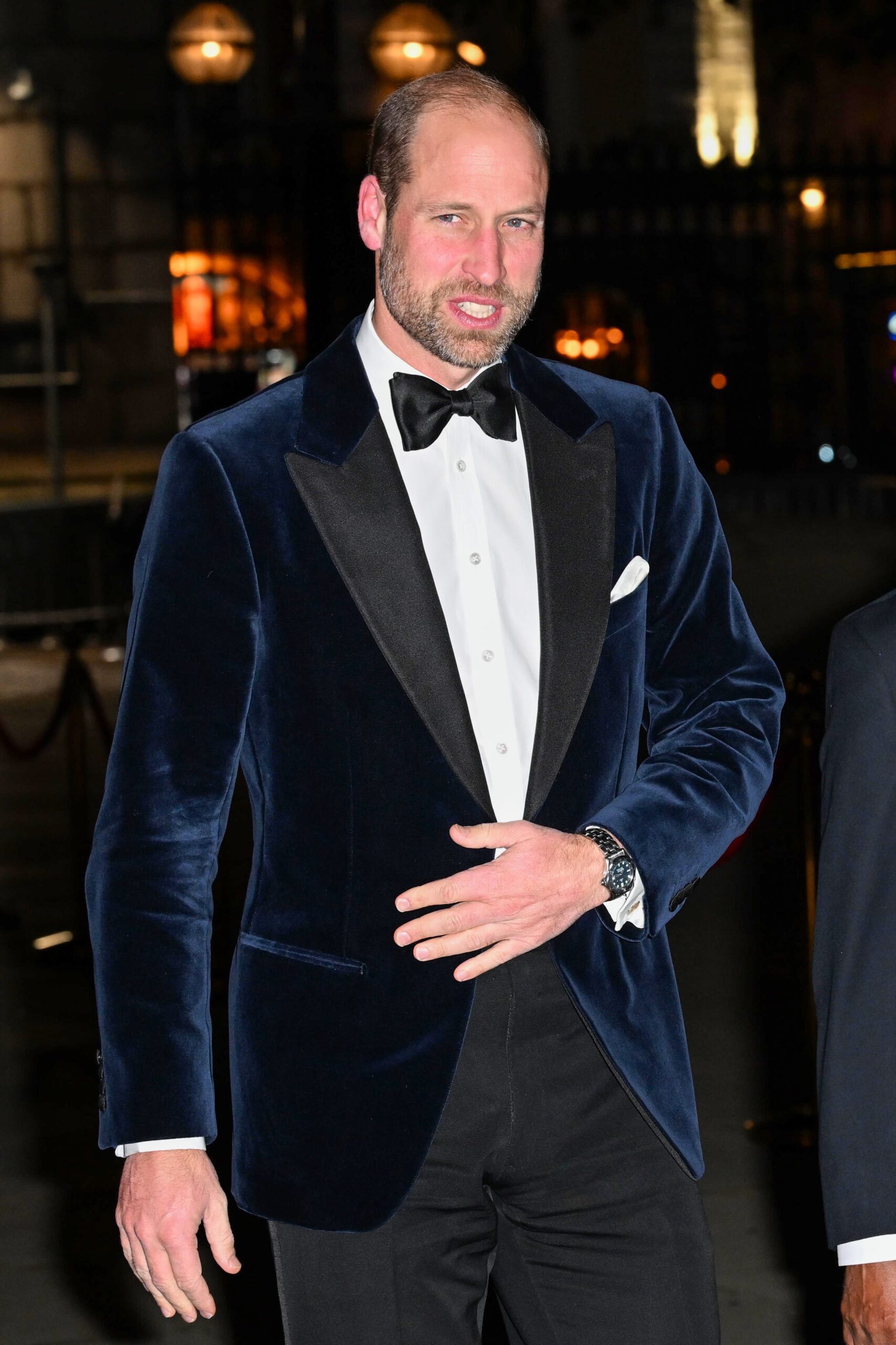 Prince William in velvet suit at event