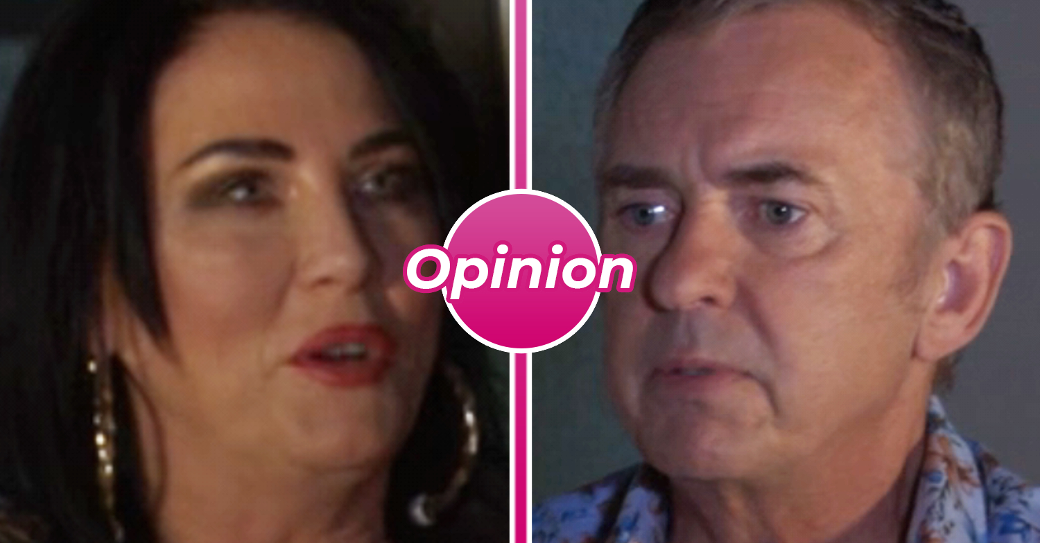 EastEnders' Kat, Alfie, a pink opinion bubble