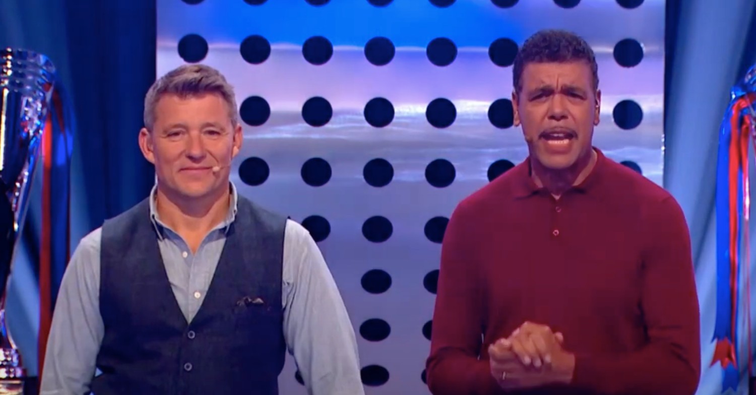 Ben Shephard and Chris on Ninja Warrior UK