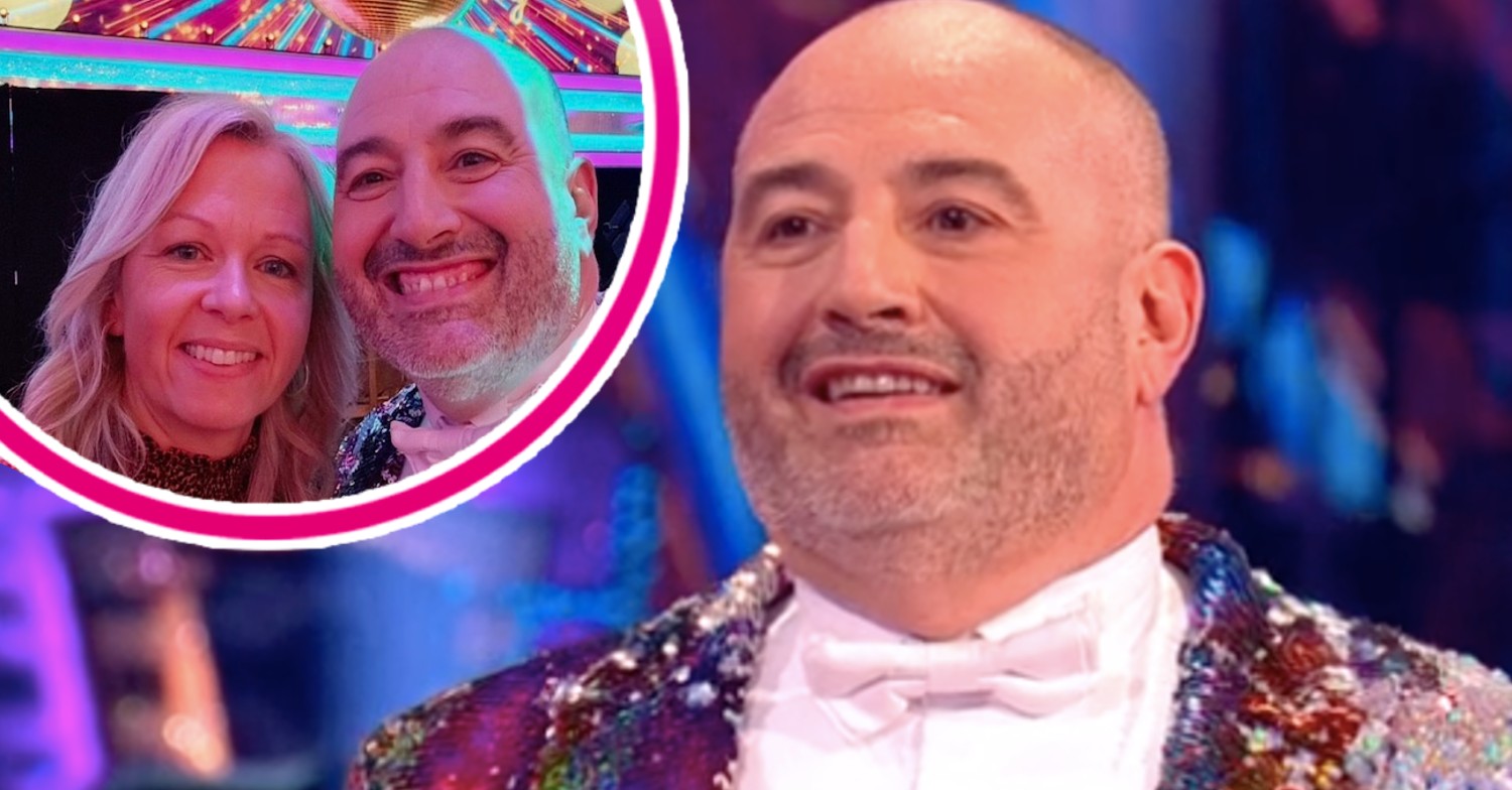 Wynne and girlfriend smiling on Strictly