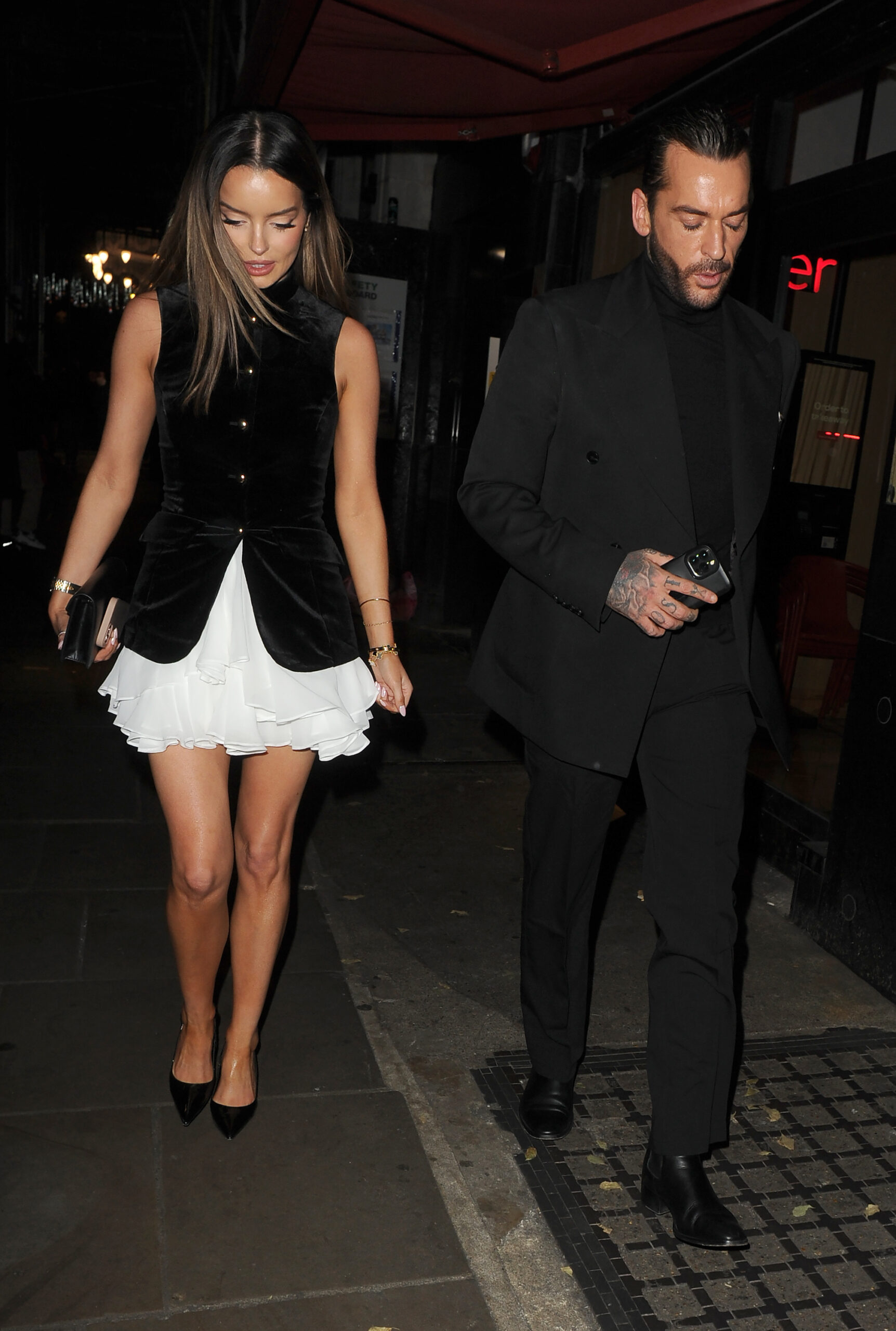 Maura Higgins and Pete Wicks walking