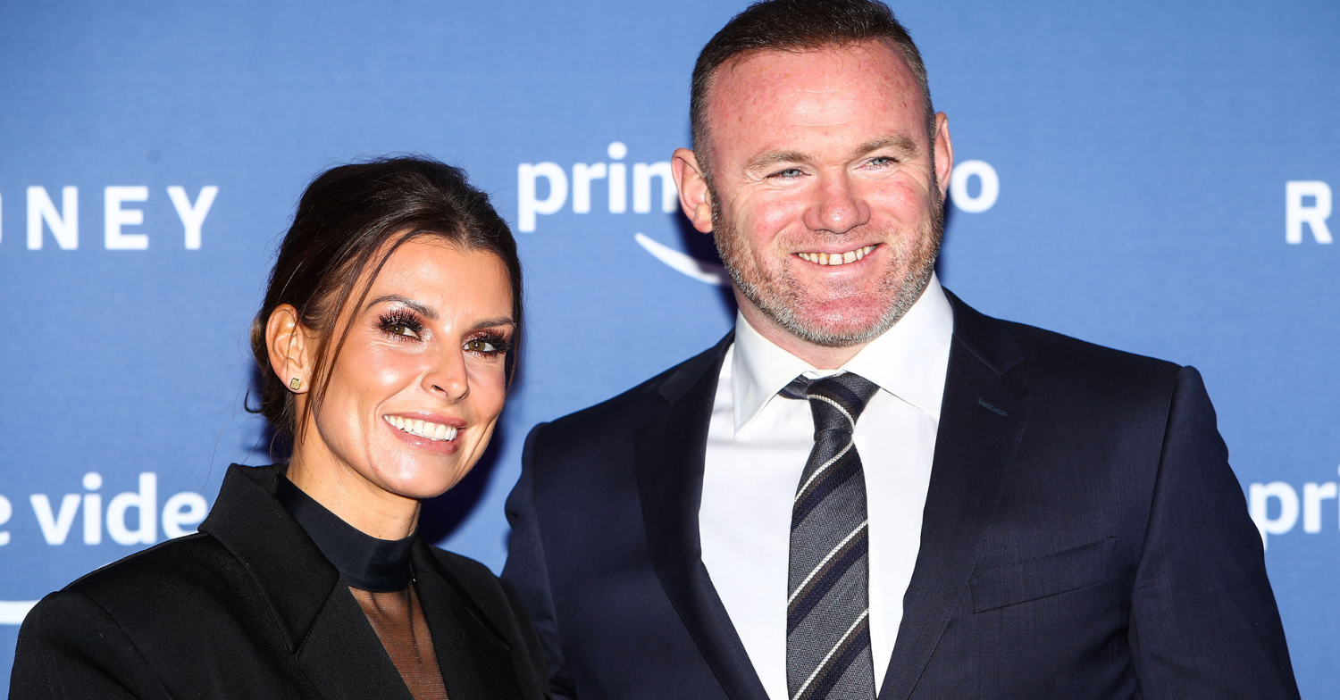 Wayne and Coleen Rooney are dressed in a suit and elegant black dress at a Prime Video event