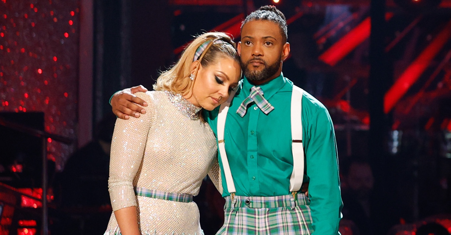 Amy Dowden and JB Gill embracing on Strictly