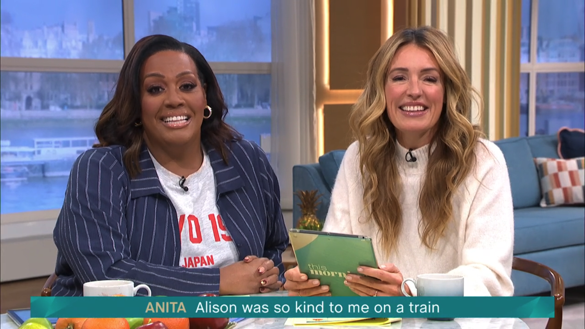 Alison Hammond smiling on This Morning with Cat Deeley