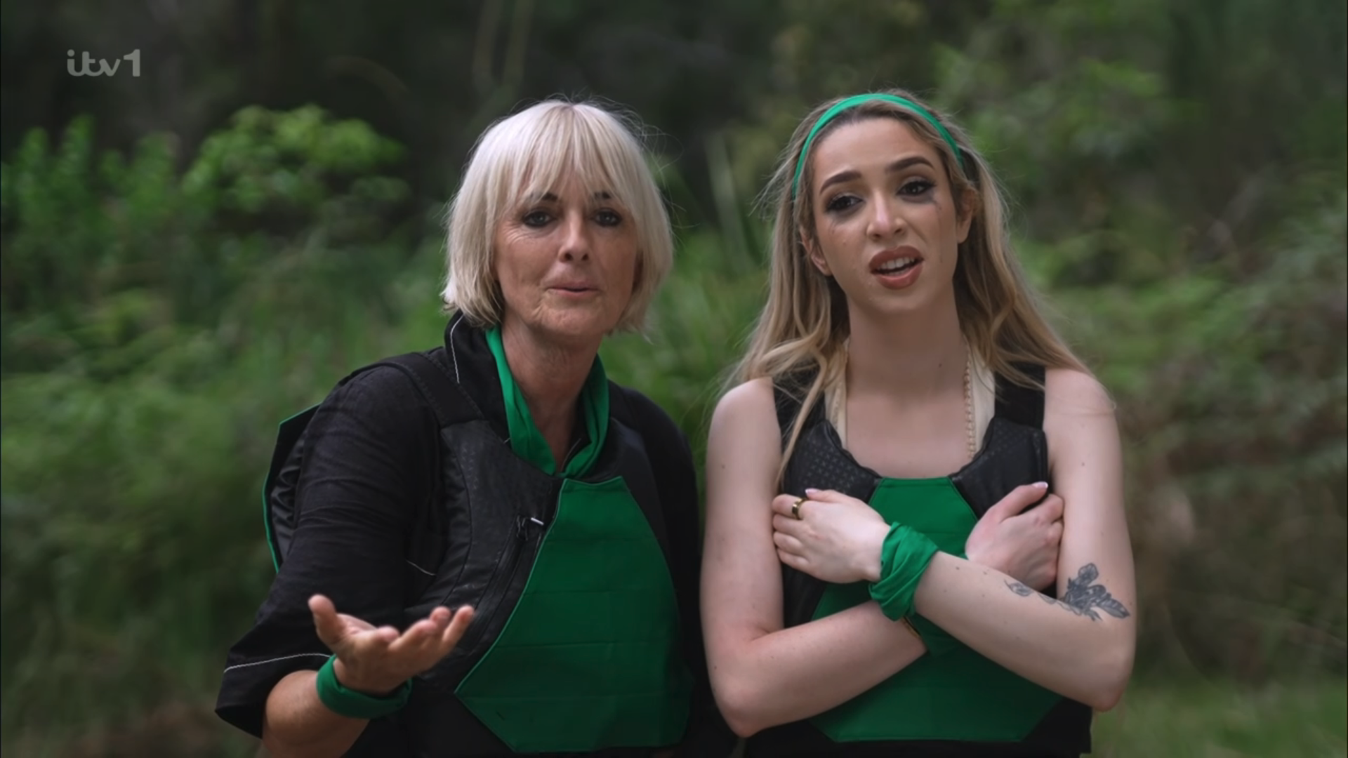 GK Barry standing with Jane Moore on I'm A Celebrity