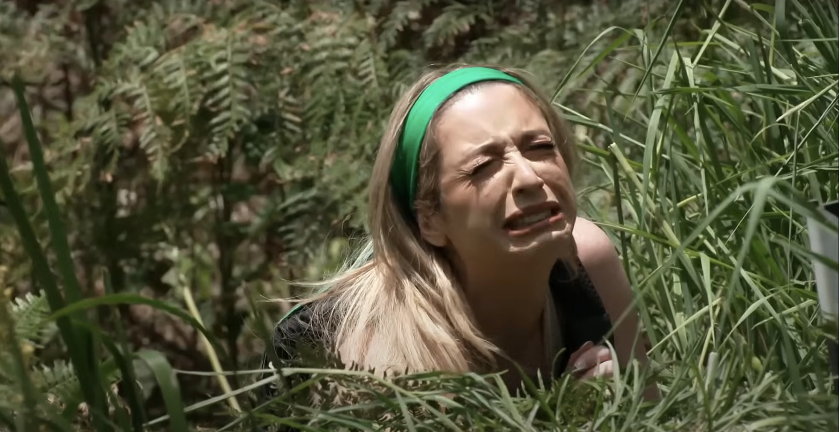 GK Barry grimaces as she reaches into a Hell Hole in the first challenge of I'm A Celebrity