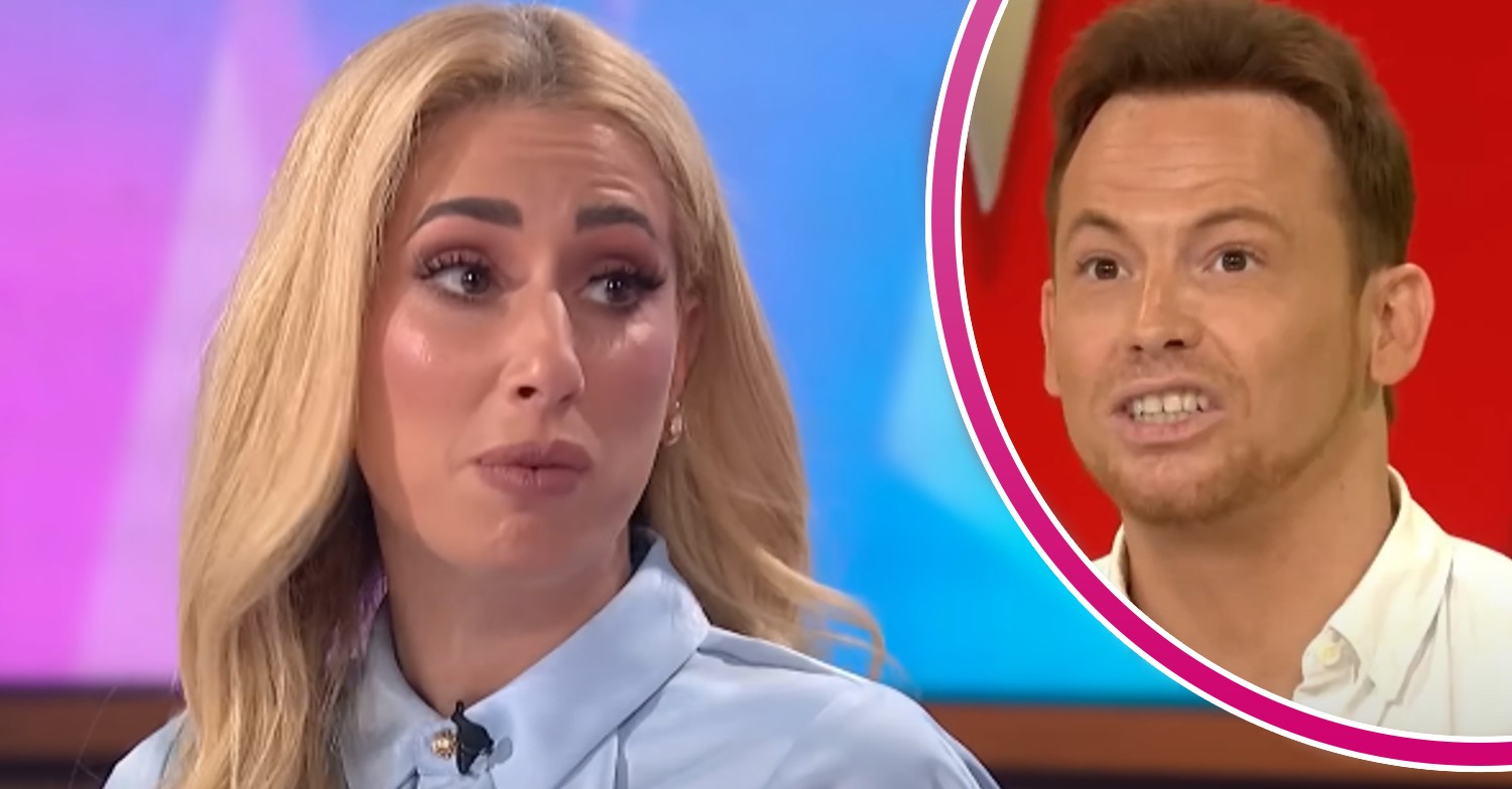 ED! composite of Stacey Solomon and Joe Swash talking on Loose Women