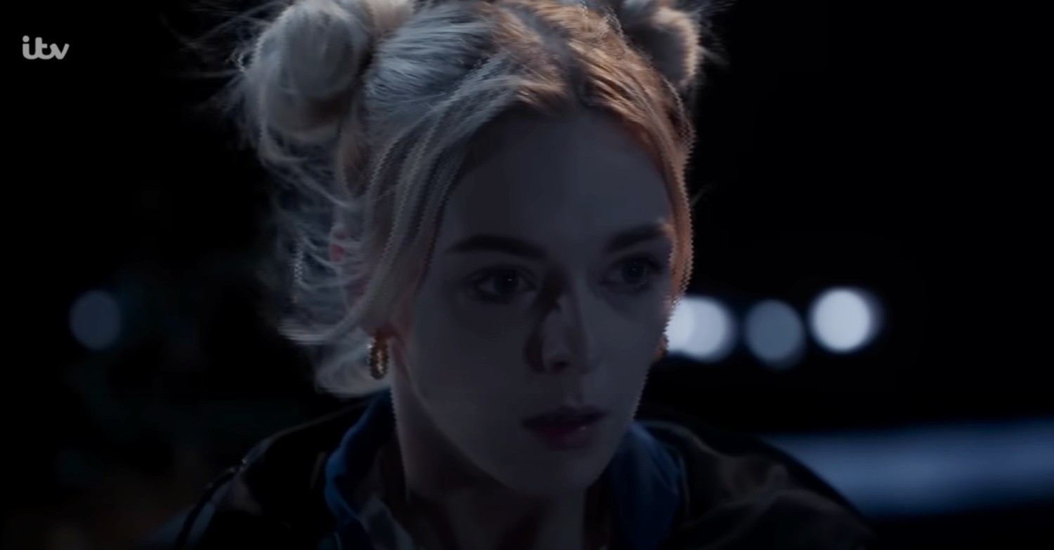 Lauren looks scared on Corrie 