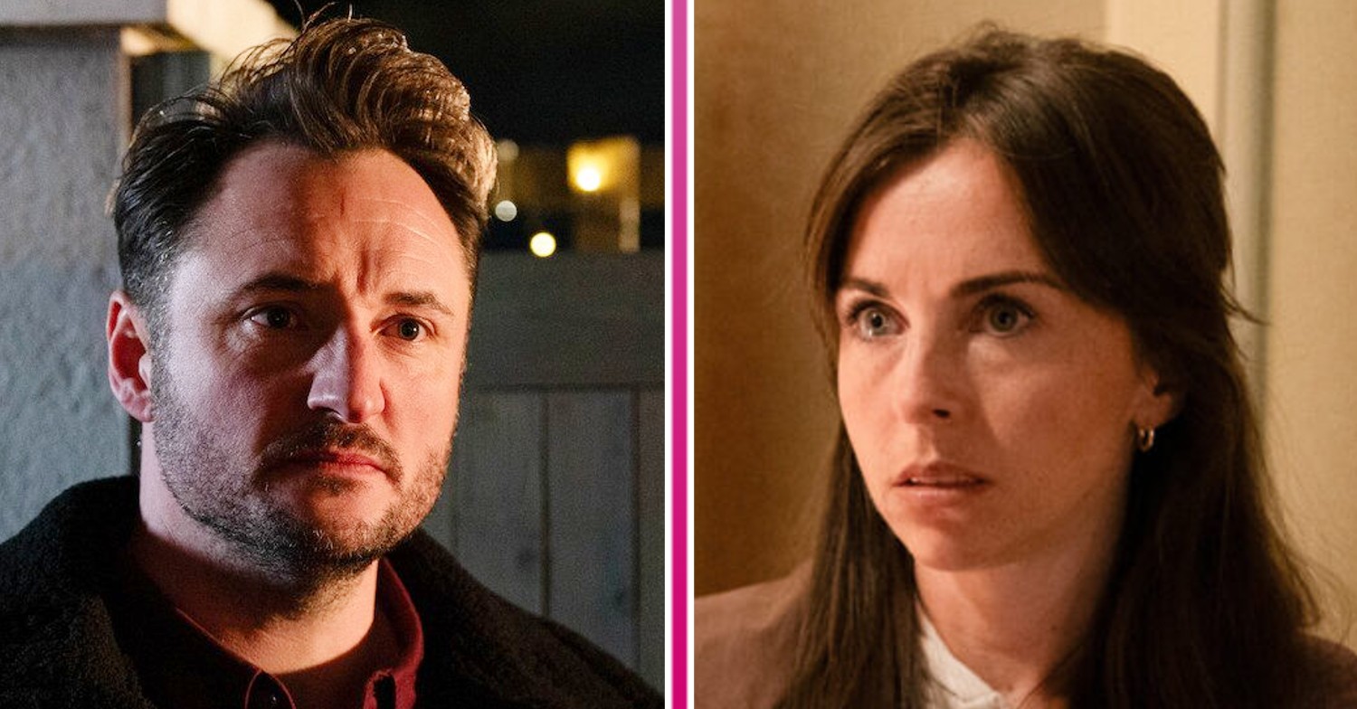 Composite image of Ruby and Martin on EastEnders, both looking shocked (Credit: BBC/Composite: ED!)