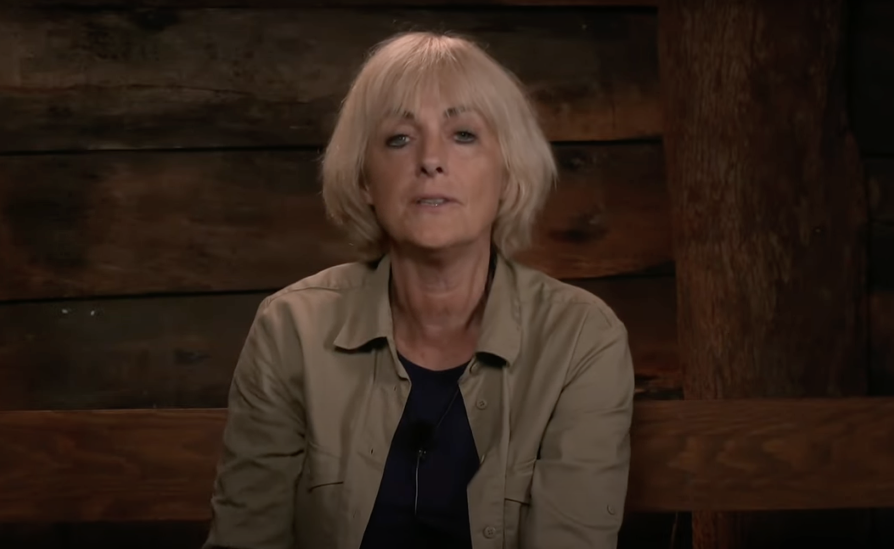 Jane Moore in the Bush Telegraph talking about the spilled beans (Credit: ITV)