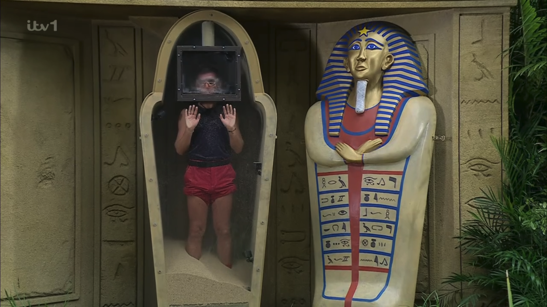 Dean McCullough in a coffin on I'm A Celebrity