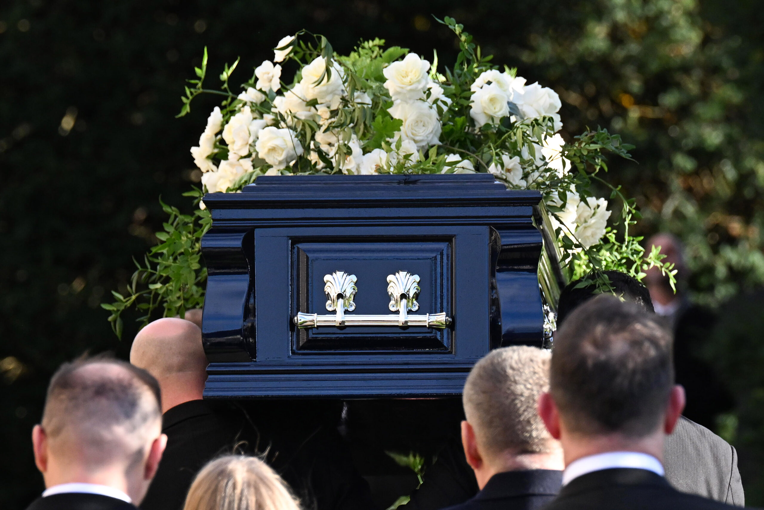 Liam Payne's coffin arriving at his funeral