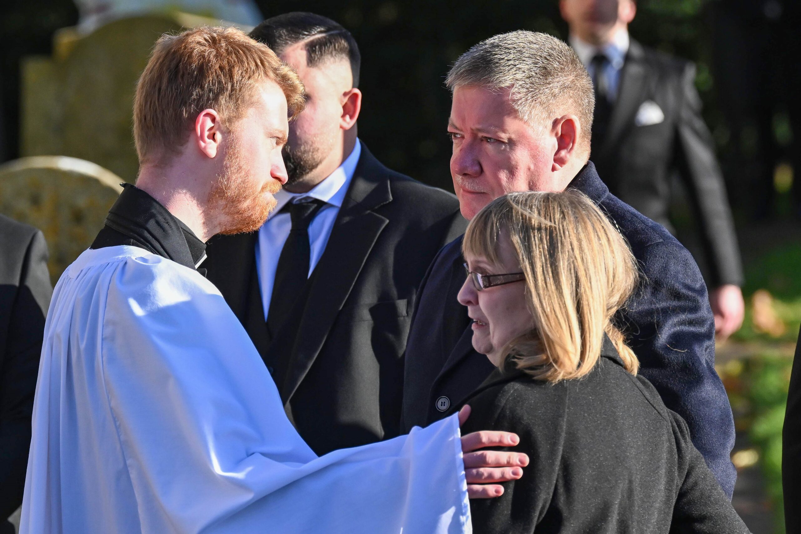 Liam Payne's parents outside church amid his funeral