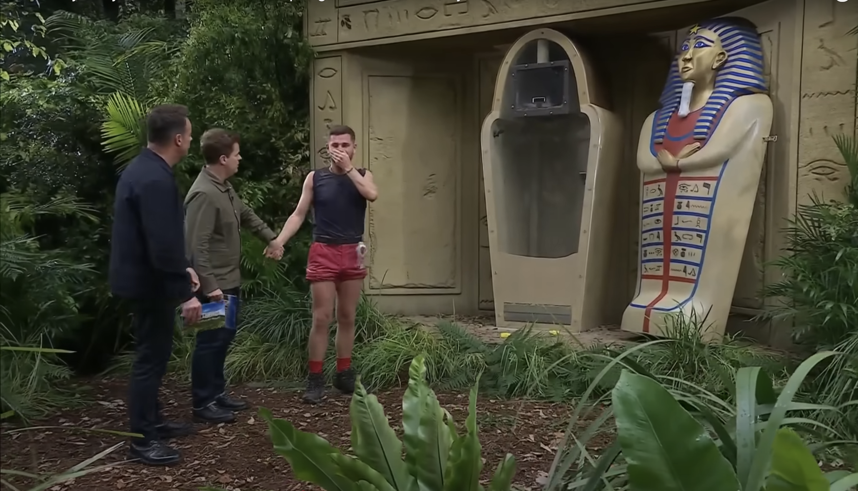 Dec consoles Dean McCullough in the I'm A Celebrity jungle