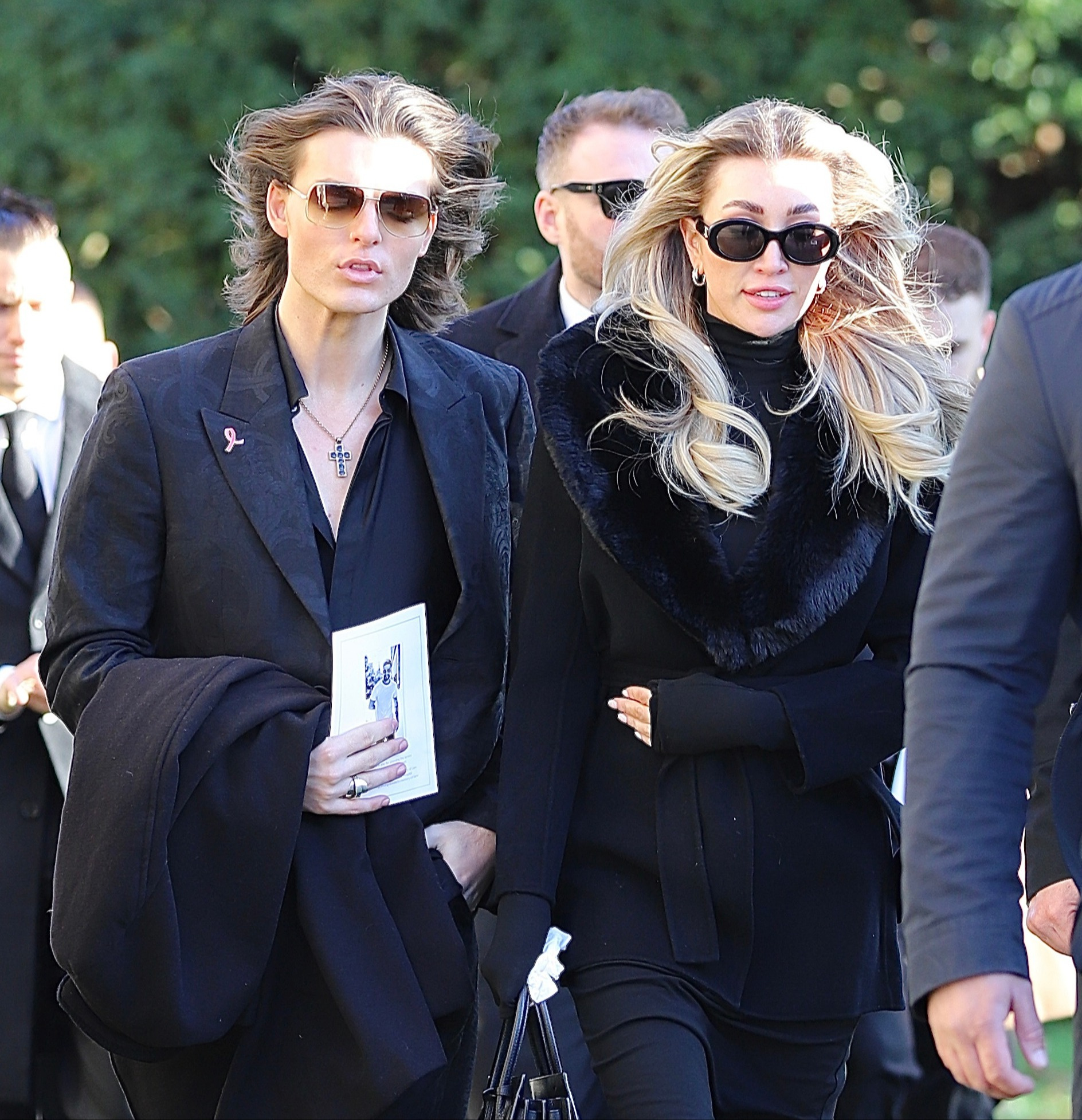 Damian Hurley and Kate Cassidy arriving at Liam Payne's funeral