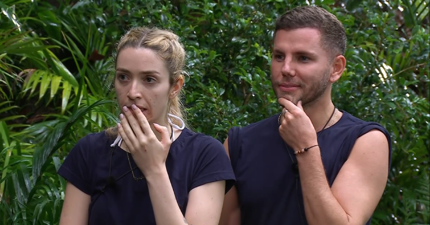 GK Barry and Dean McCullough looking worried on I'm A Celebrity tonight 